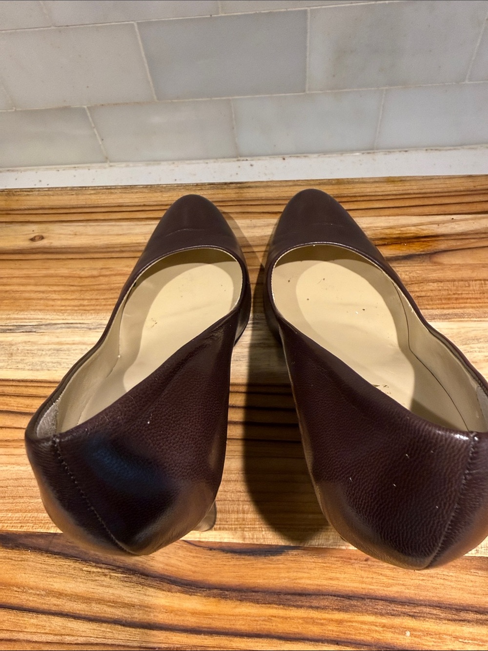 Lauren Ralph Lauren Zamora Chocolate Brown Leather High Heel Pumps SZ 7.5 - Picture 6 of 10